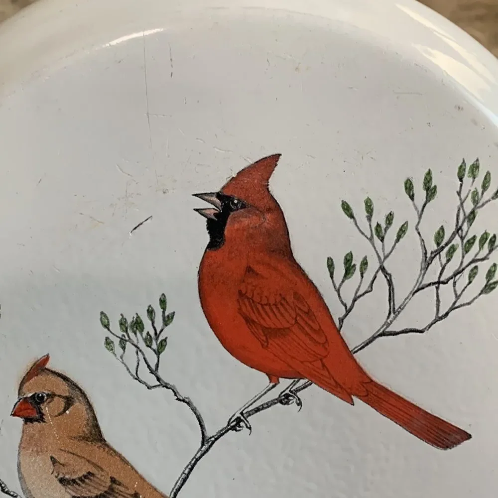 Vintage Delano Studios Dela-Ware Hand Colored Bird Pot